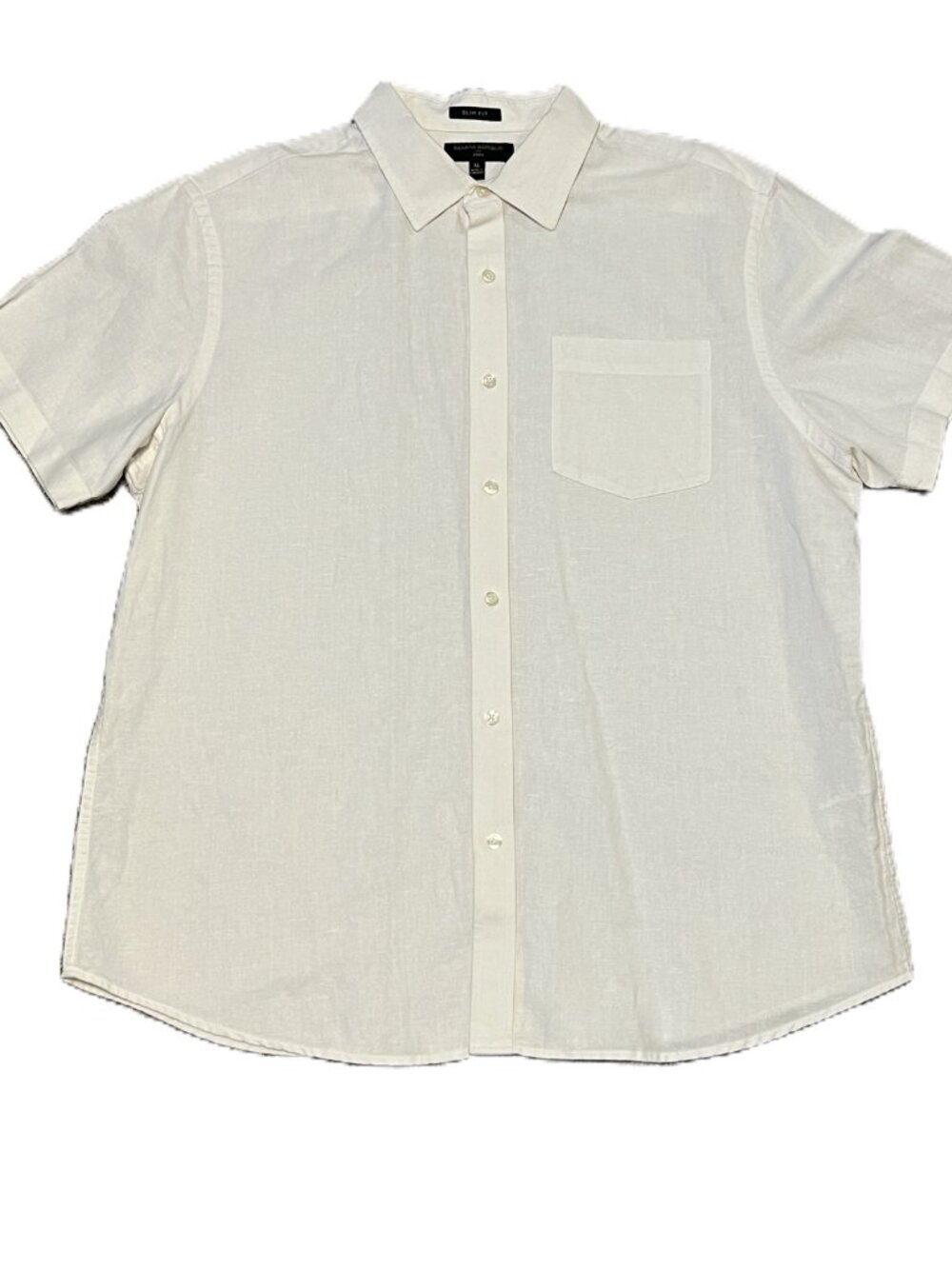 Coastal Resort Beachy Banana Republic Linen/Cotton SS White Shirt Men's XL